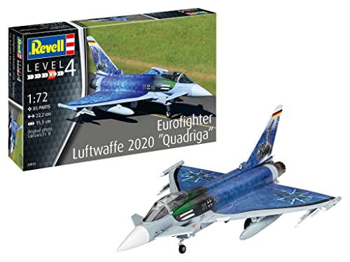 Revell Revell-03843 Eurofighter Luftwaffe 2020 Quadriga 1:72, Colore Non Laccato, 03843