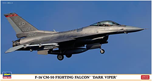 Hasegawa-1/48 F-16 Cm 50 Fighting Falcon Dark Viper Modellino Di Montaggio, Multicolore, 607522