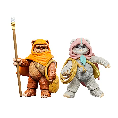 Star Wars Hasbro The Vintage Collection, Wicket W. Warrick E Kneesaa, Confezione Da 2 Action Figure Collezionabili Per Adulti Da 9,5 Cm Ispirate Ewoks