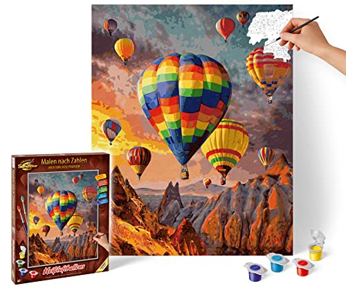 Schipper Dipingere Con I Numeri, Mongolfiera – Immagini Da Colorare Per Adulti, Pennelli E Colori Acrilici, 40 X 50 Cm, 609130858