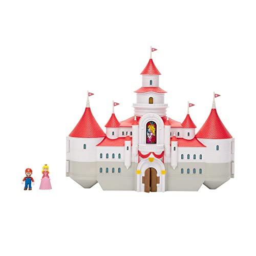 Jakks Pacific Super Mario Movie Deluxe Playset Castello Di Peach Con Personaggi 4 Cm. Dal Nuovo Film Di Animazione Super Mario Bros