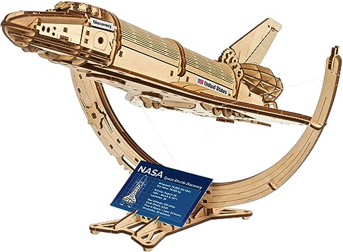 Ugears Space Shuttle Discovery Della Nasa - Puzzle 3D Legno Adulti Da Costruire - Modellino Navicella Spaziale In Legno Meccanico - Ideale Per Fan Di