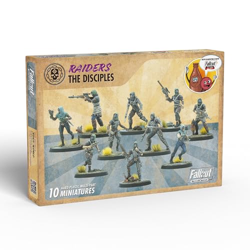 Modiphius Entertainment: Fallout Wasteland Warfare: Raiders - I Discepoli - 10 Figure Non Dipinte, Nuka World Wave, Miniature Compatibili Con Fazioni