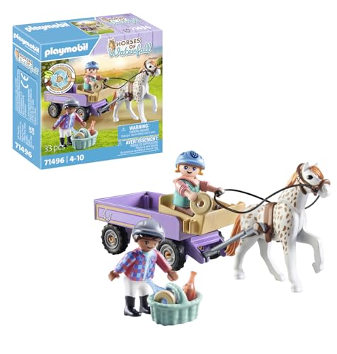 Playmobil Horses Of Waterfall 71496 Carrozza Con Pony, Incantevole Escursione Con Pony, Avventure Emozionanti Al Waterfall Ranch, Giocattolo Per Bambi