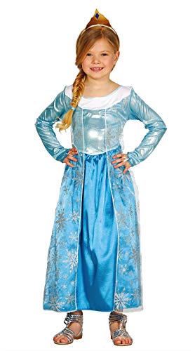Guirca- Costume Da Principessa Del Ghiaccio Bambina 3/4 Anni Femmina, Azzurro, 3-4 Años, 83388