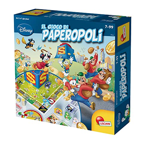 Lisciani Giochi Disney Paperopoli, Società In Scatola, Plancia Di Gioco, Personaggio, 21 Carte Chiavi, Multicolore, 97883