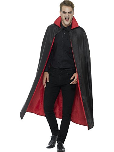 Reversible Vampire Cape, Black & Red, 127Cm / 50Inch
