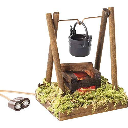 Kahlert Licht 40690 - Falò In Miniatura Con Pentola, Altezza 70 Mm
