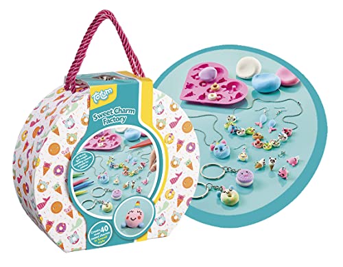 Totum Creativity Sweet Charm Factory: Crea I Tuoi Orecchini, Collane E Portachiavi Con Argilla Da Modellare Colorata E Pennarelli, Colore, Medium, 026