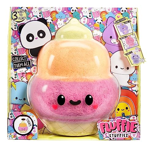 Fluffie Stuffiez Peluche Da Collezione Grande - Ice Cream - Sorpresa Con Gioco Fidget Asmr E Pelliccia Da Sfilare, Peluche Ultra-Morbido - Età 4+