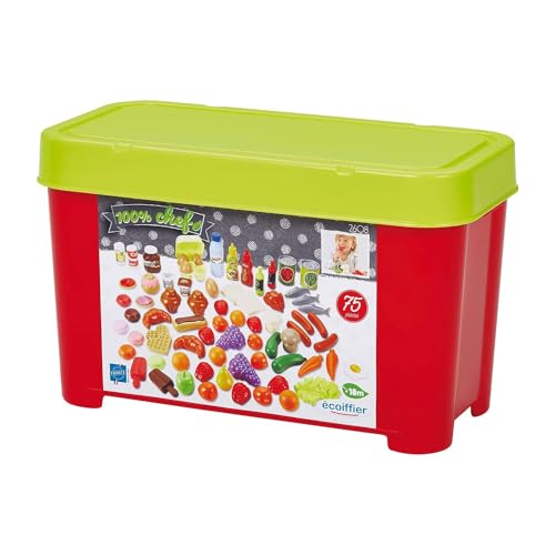 Ecoiffier-100% Chef Bauletto Accessori Spesa Set Cucina, Multicolore, 7600002608