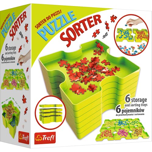 Trefl- 6 Contenitori Con Rivestimento Antiriflesso, Conservazione Sicura E Manipolazione, Colore Puzzle Sorter, 1, 90816