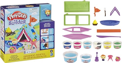Play-Doh-Fantasie Builder-Kit Da Campeggio Per Bambini Dai 5 Anni In Su, Con 8 Colori Facile Da Montare Fai Da Te, F0642