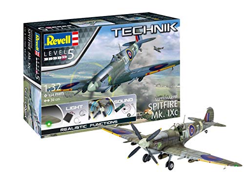Revell 00457 Supermarine Spitfire Mk.Ixc-Tech - Modellino Fedele All'Originale, Con Componenti Elettronici, Non Verniciati