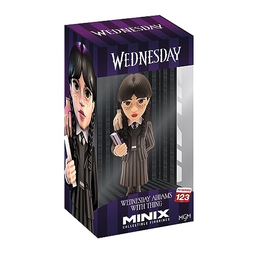 Minix Wednesday Addams - Serie Tv #123 - Mercoledì Addams Con La Mano Figura Statuetta Da Collezione - Altezza 12Cm