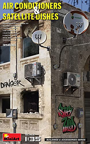 Miniart Min35638 1:35-Aria Condizionata E Piatto Satellitare, Non Verniciato