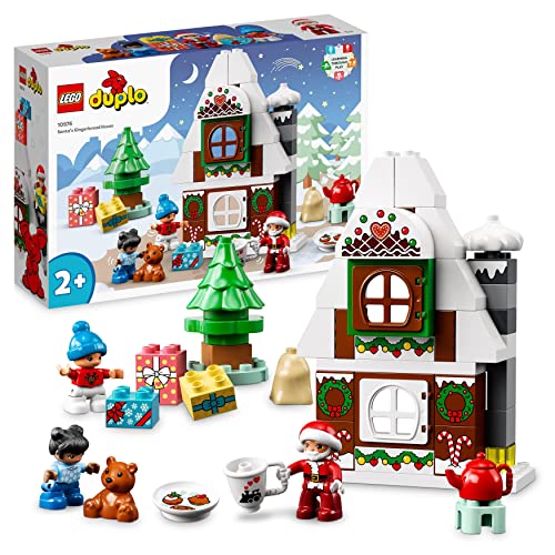 Lego Duplo Casa Di Pan Di Zenzero Di Babbo Natale, Giocattolo Con Regali, Albero Da Costruire E Figure Di Bambino E Bambina, Idea Regalo Per Le Festiv