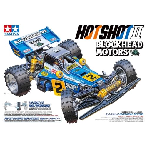 Tamiya 58710 1:10 Rc Hotshot Ii Blockhead Motors - Auto Radiocomandata, Veicolo Rc, Modellismo, Kit Da Assemblare, Hobby, Artigianato, Azzurro