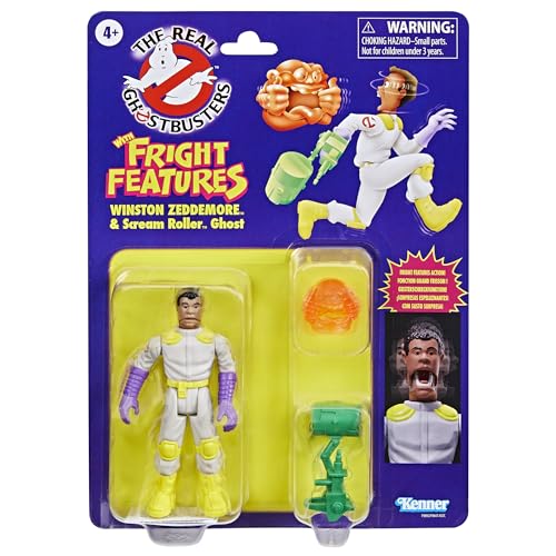 Ghostbusters Kenner Classics The Real Winston Zeddemore & Scream Roller Ghost Toys, Action Figure Retrò, Giocattoli Per Bambini Dai 4 Anni In Su