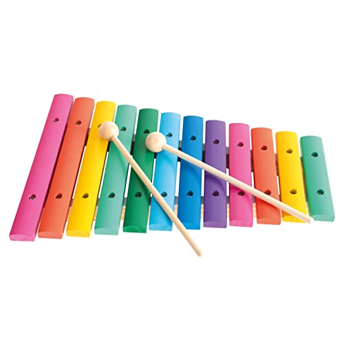 Bino World Of Toys 12-Tone Xylophone, Giocattolo Per Bambini Da 3 Anni, Giocattolo Per Bambini (Strumento Musicale Per Bambini, 12 Toni, Con Piastre S