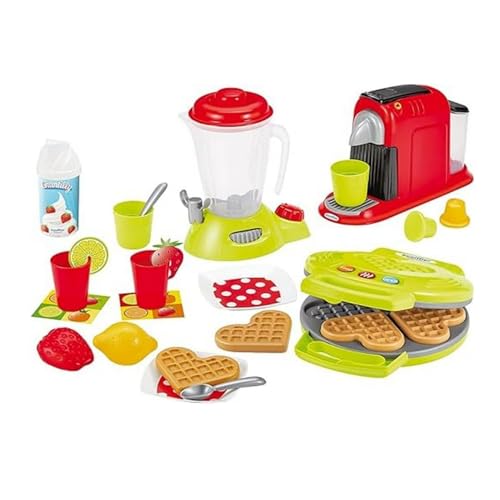 Ecoiffier Set Di Stoviglie Da Colazione Con Piastra Per Waffle, Multicolore, 2524
