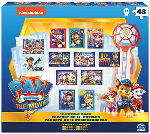 Paw Patrol: The Movie, 12 Jigsaw Bundle With 48-Piece Puzzle Pack Characters, For Kids Aged 4 And Up