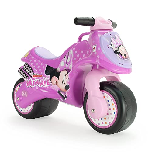 Injusa - Moto Primi Passi Neox Minnie Mouse, Per Bambini Da 18 Mesi A 3 Anni, Ruote In Plastica E Maniglia Per Il Trasporto Da Parte Dei Genitori, Col