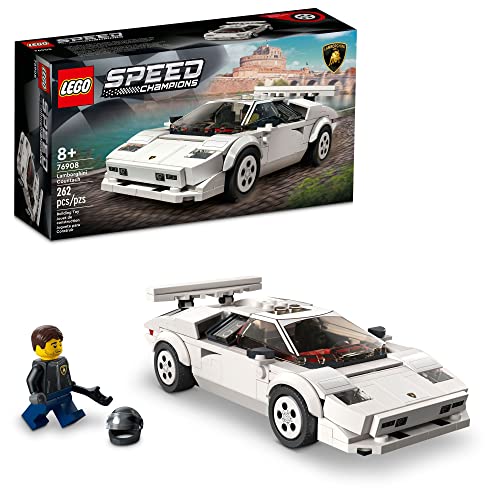 Lego Speed ​​Champions 76908 - Kit Da Costruzione Lamborghini Countach, Modello Da Collezione Dell'Iconica Supersportiva Degli Anni '70 Per Bambini Da