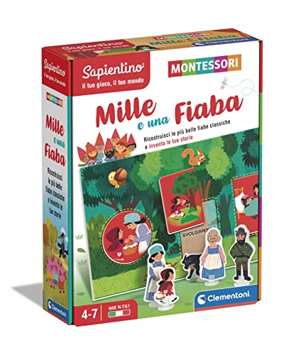 Clementoni- Sapientino Mille E Una Fiaba-Gioco Educativo 4 Anni, Flashcards Montessori-Made In Italy, Colore Italiano, 16423