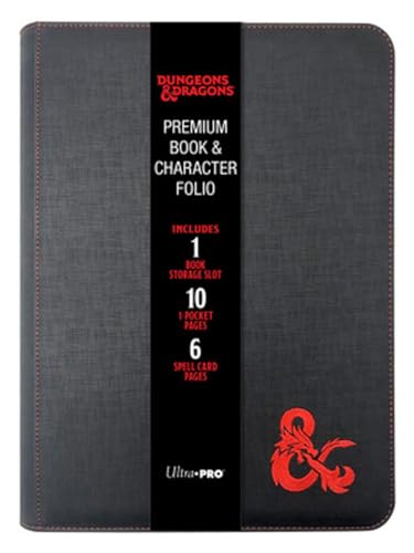 Ultra-Pro- Premium Book & Character 188681 Zippered 12-Pocket Pro-Binder Dungeons & Dragons Book & Caracter Folio, Colore Black/Grey, E-18585