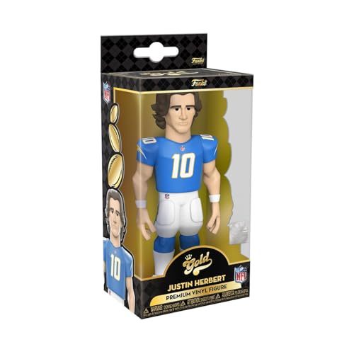 Funko Gold 5" Nfl: Chargers - Justin Herbert - Probabilità Di 1/6 Per La Variante Chase - Figura D'Azione In Vinile Da Collezione - Idea Regalo Per Il