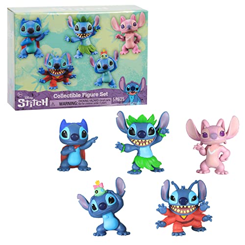 Just Play Set Di Personaggi Collezionabili Di Lilo & Stitch Della Disney, 5 Pezzi, Personaggi Da Collezionabili Alti 7,6 Cm, Giocattoli Per Bambini Da