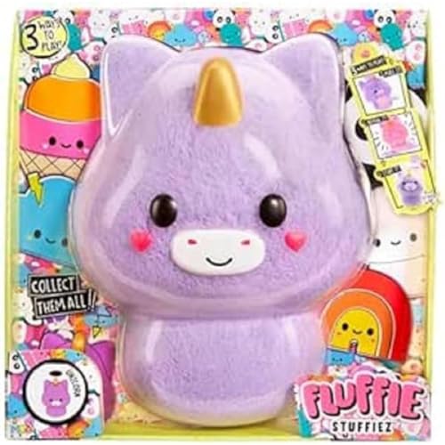 Fluffie Stuffiez Peluche Da Collezione Grande - Unicorn - Sorpresa Con Gioco Fidget Asmr E Pelliccia Da Sfilare, Peluche Ultra-Morbido - Età 4+