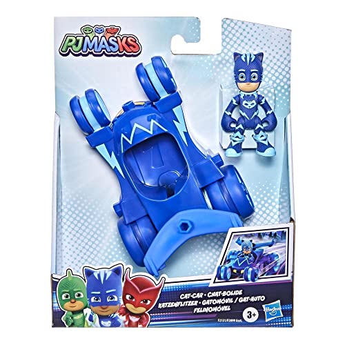 Pj Masks Cat-Car Pre-School Toy, Hero Vehicle With Catboy Action Figure For Children Aged 3 And Up, Blue