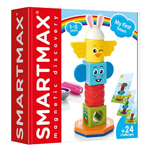 Smartmax - My First Totem, Magnetic Discovery Play Set With 24 Challenges, 7 Pieces, 1 1/5 - 5 Years