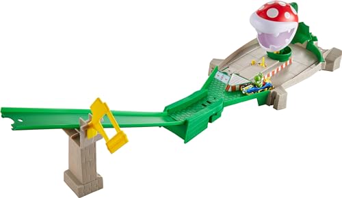 Hot Wheels Mario Kart Pista Piranha Con Personaggio Yoshi In Macchinina, Giocattolo Per Bambini 5+ Anni, Multicolore, Gfy47
