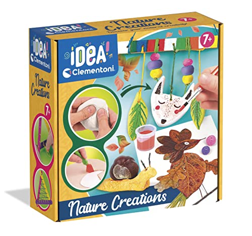 Clementoni- Weihnachten Idea-Surprise Box-Nature Craft-Lavoretti 7 Anni, 5 Diverse Creazioni, Kit Pittura Bambini, Pasta Da Modellare, Gioco Creativo,