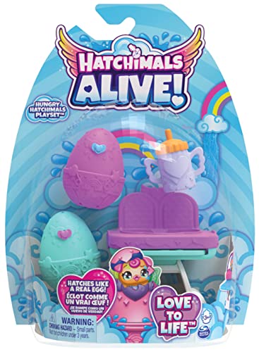Hatchimals Alive, Confezione Con Due Uova Che Si Schiudono Con L’Acqua E Seggiolone, Giocattoli Per Bambine E Bambini Dai 3 Anni In Su