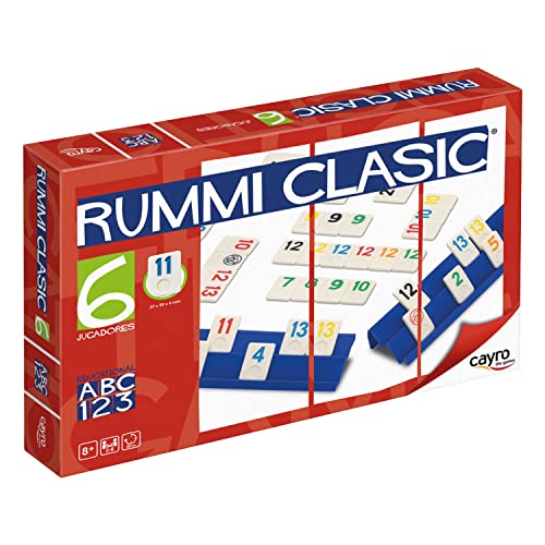 Cayro - Rummi - + 8 Anni - Modello Classico - Divertenti Giochi Da Tavolo Per Bambini E Adulti - 159 Pezzi, 1 Borsa In Tessuto E 6 Supporti - Da 2 A 6