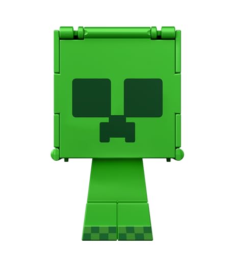 Mattel Minecraft - Flippin Figs Creeper + Creeper Caricato, Personaggi 2 In 1 Da 10 Cm, Action Figures Intercambiabili Con Design Pixelato Del Videogi