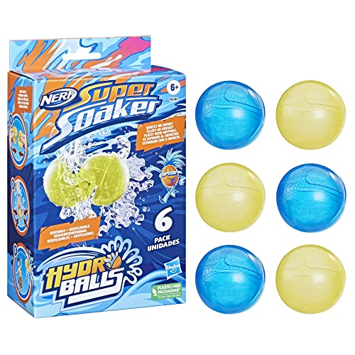 Nerf Super Soaker - Hydro Ball, Confezione Da 6, Sfere Piene D'Acqua Riutilizzabili