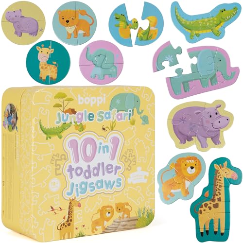 Puzzle Bambini 2 Anni Educativi 10 In 1 - Giochi Montessori 1 Anno In Su - Puzzle Animali Della Giungla 30 Pezzi- Idee Regalo Bimbi Per Natale E Compl