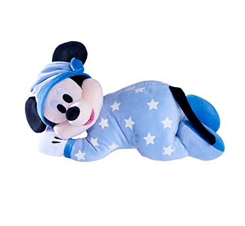 Simba- Disney Topolino Sleep Well Sdraiato, 6315870350, 0 Mesi, La Tutina Si Illumina Al Buio, 30 Cm