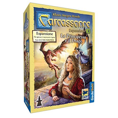 Giochi Uniti - Carcassonne La Principessa E Il Drago, Espansione 3 Per Carcassonne, Gioco Da Tavolo, Edizione Italiana, Gu344/2