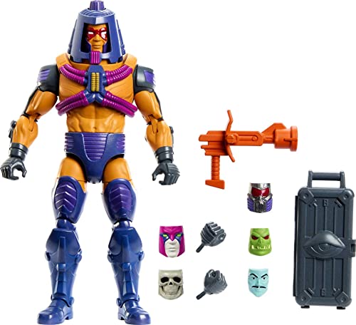 Masters Of The Universe Origins - Personaggio Man-E Faces Masterverse, Action Figure Motu Da Collezione Deluxe Con 6 Maschere Intercambiabili, Giocatt