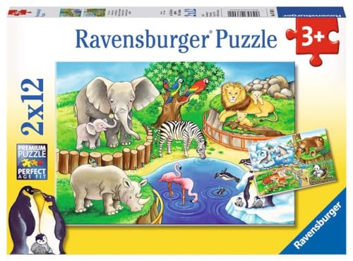 Ravensburger Animali Dello Zoo - Puzzle 2X12 Pezzi