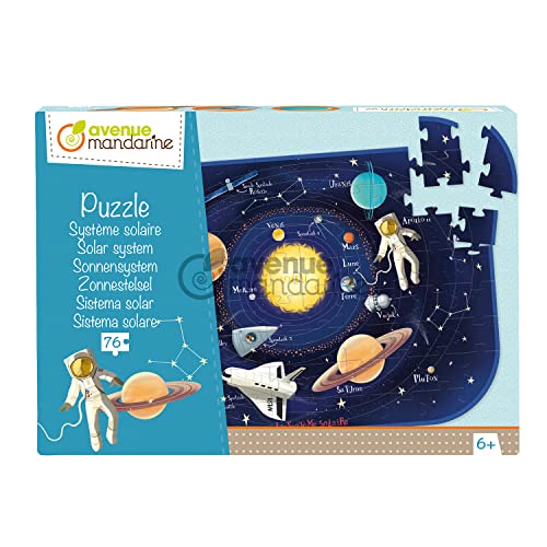 Avenue Mandarine Pu017C - Puzzle Educativo Bambini 76 Pezzi - Sistema Solare - Poster Incluso