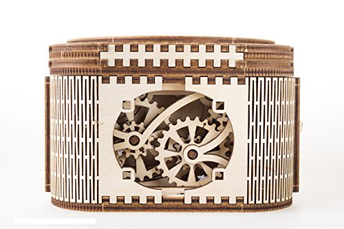 Ugears Scatola Del Tesoro In Legno Con Chiave (Puzzle Segreto Nascosto) - Regalo Per La Festa Del Papà Modello Fai Da Te Scatola Portaoggetti In Legno