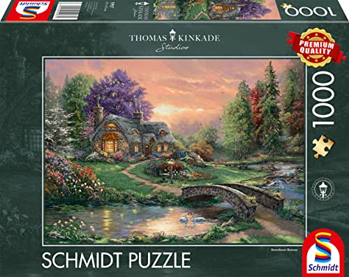 Schmidt Spiele 59937 Thomas Kinkade, Sweetheart Retreat, 1000 Piece Jigsaw Puzzle, Colourful, Multicolore