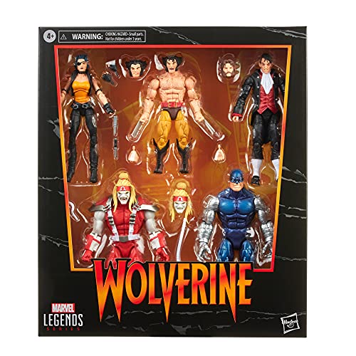 Hasbro Marvel Legends Series, Wolverine, Confezione Da 5, Contiene I Personaggi Marvel Di Omega Red, Cyber E Altri Non Solo E 10 Accessori [Esclusivo